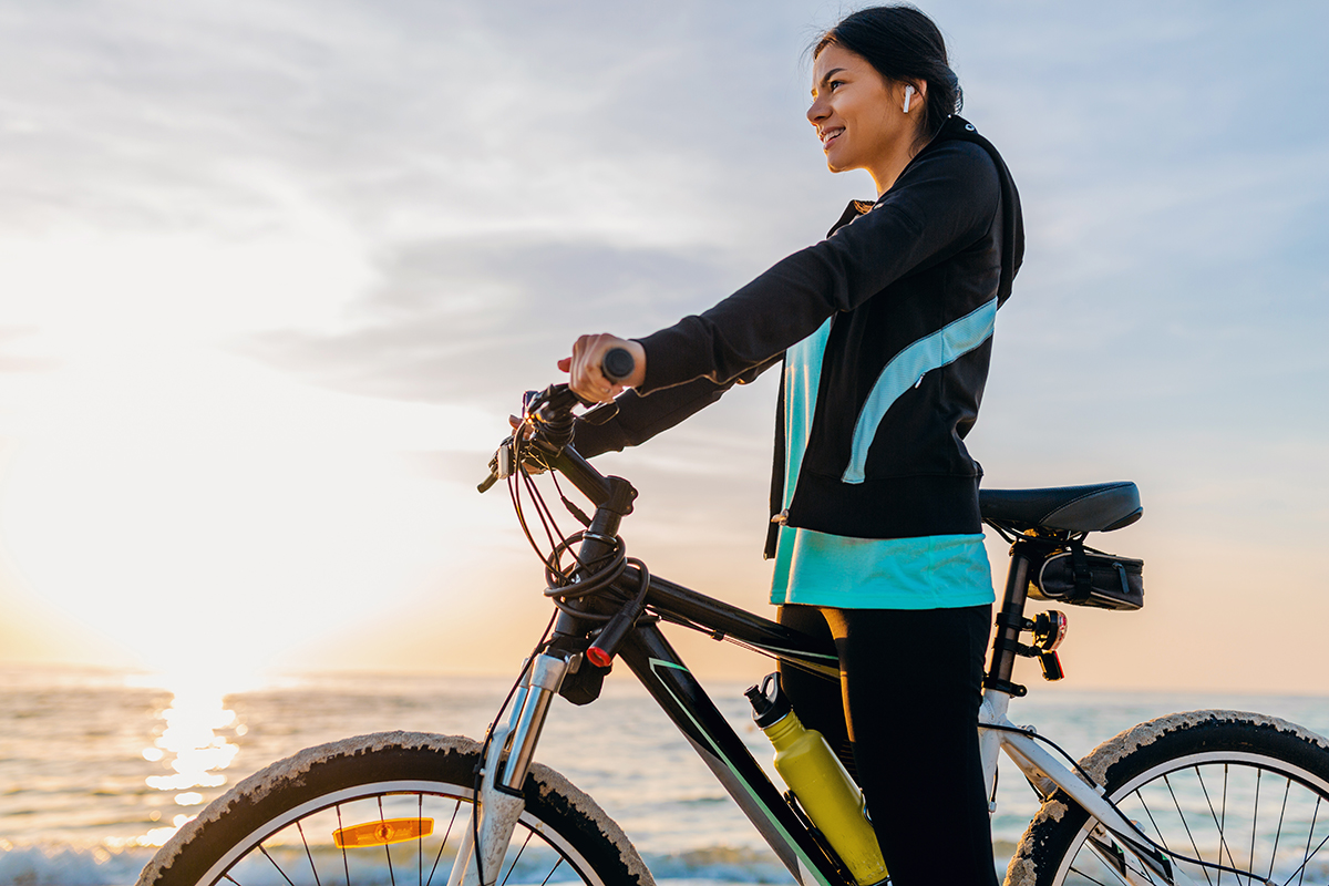 woman with bike